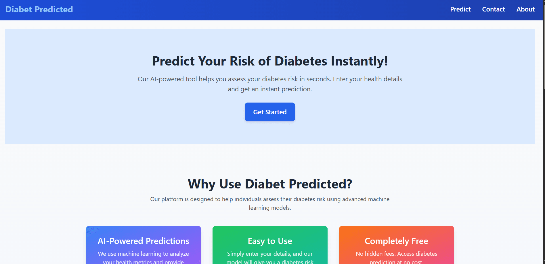 Diabetes Prediction Platform